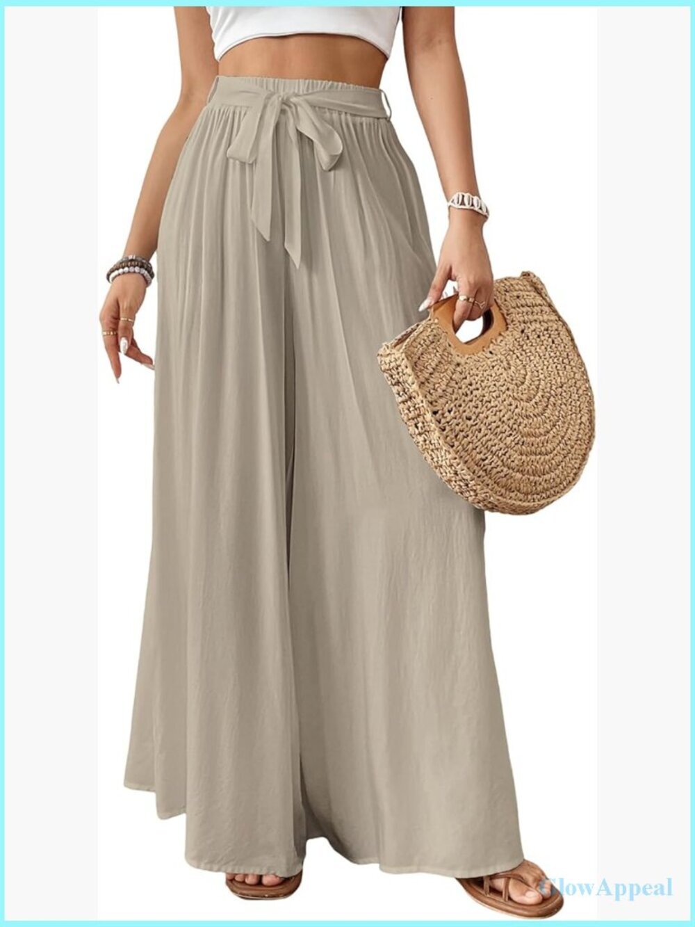 Flowy High Waisted Wide Leg Palazzo Pants Summer Trousers Loungewear